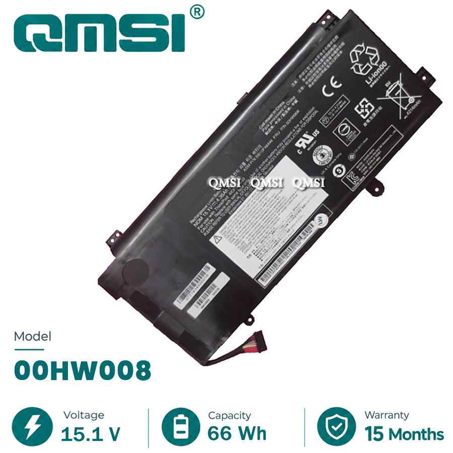 QMSI 15.1V 66Wh 4214mAh Модель 00HW008 SB10F46446 SB10F46452 Аккумулятор для Lenovo Thinkpad Yoga 15 Yoga15 TP00070A таблетка