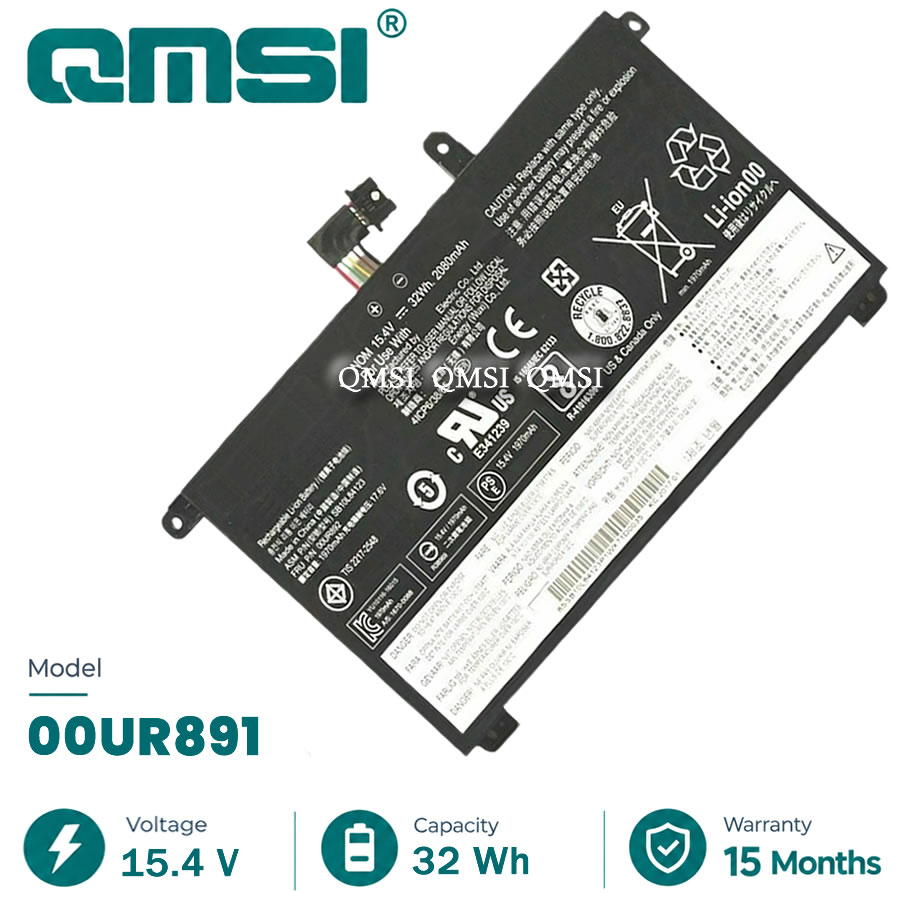 QMSI 15.4V 32WH 2095mAh Модель 00UR891/2 SB10L84121/22/23 01AV493 Аккумулятор для Lenovo Thinkpad T570 T580 P51S P52S Ноутбук