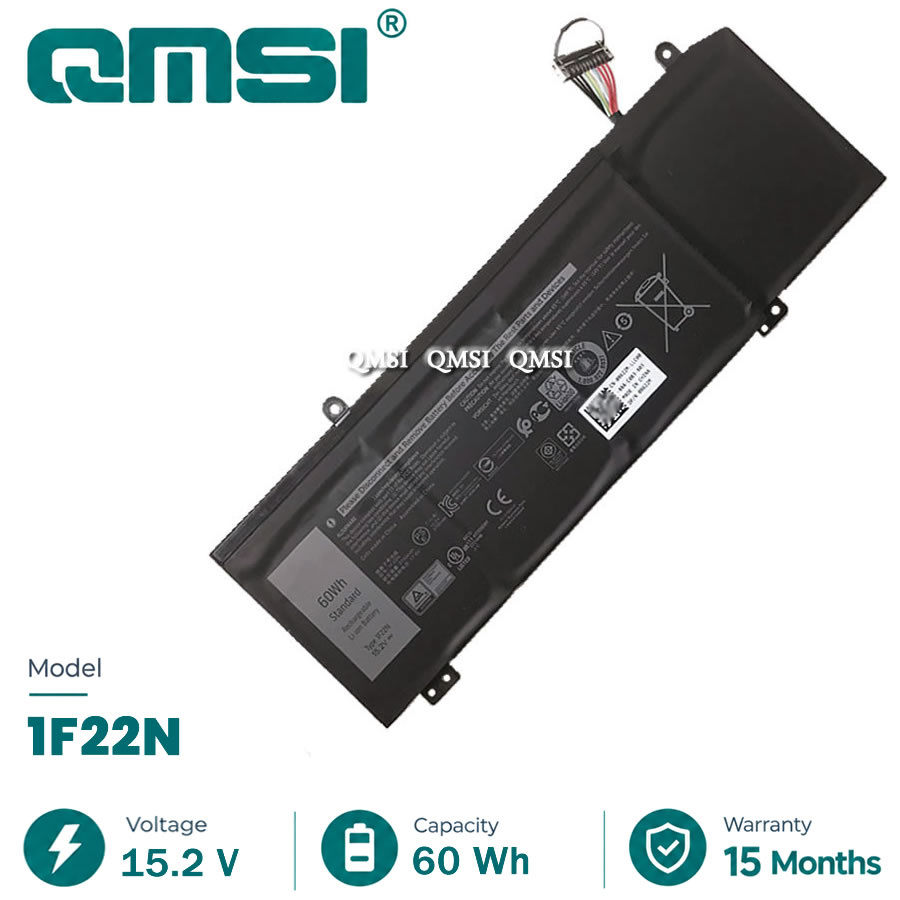 QMSI 15.2V 60WH 3750mAh Модель 1F22N Аккумулятор для Dell ALIENWARE 2018 orion M15 M17 Inspiron G5 5590 G7 7590 7790 Ноутбук