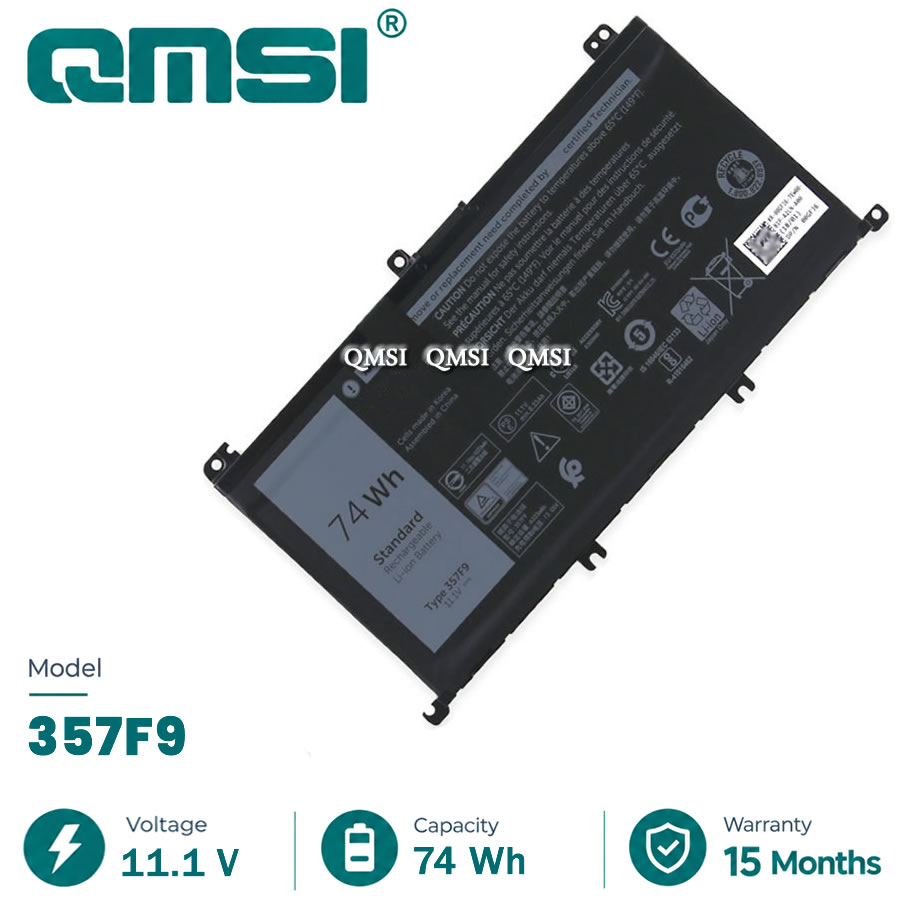 QMSI 11.1V 74Wh 6333mAh Модель 357F9 00GFJ6 Аккумулятор для Dell Inspiron 15-7000 7557/59/66/67 5576 INS15PD-154/1748B/1848B Ноутбук