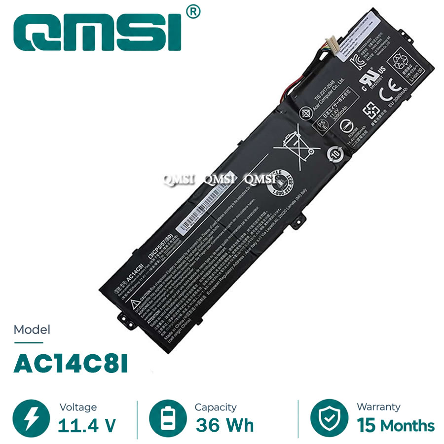 QMSI 11.4V 3090mAh 36wh Модель AC14C8I AC14C8i Аккумулятор для Acer Aspire Switch 12 SW5-271 3ICP5 / 57/80 KT.0030G 007 Ноутбук