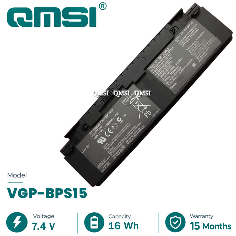 QMSI 7.4V 16WH 2100mAh Модель VGP-BPS15/B VGP-BPS15/S BPS15 Аккумулятор для VAIO VGN-P11 VGN-P15 VGN-P17 VGN-P19 Ноутбук
