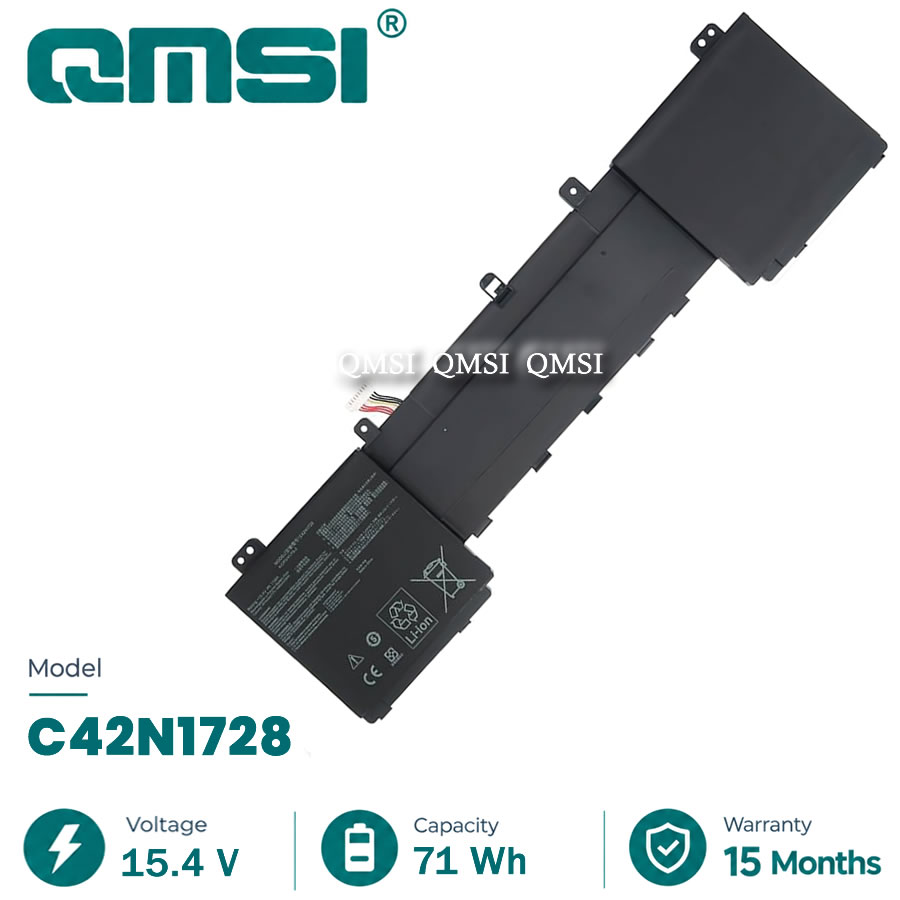 QMSI 15.4V 71wh 4480mAh Модель C42N1728 Аккумулятор для Asus ZenBook Pro U5500 UX550GEX UX550GDX UX550GD UX580GE Ноутбук