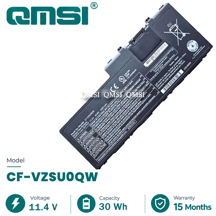 QMSI 11.4V 30Wh 2600mAh Модель CF-VZSU0QW/JS/K/Q/CF-VZSU0QR Аккумулятор для Panasonics ToughBook CF-20 Toughpad FZ-A2 Три линии обороны Ноутбук
