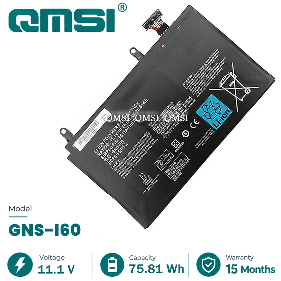 QMSI 11.1V 75.81Wh 6830mAh Модель GNS-I60 Аккумулятор для GIGABYTE 961TAO10FA P35K P37X P57X 31CP6/55/85-2 GNS-I60 Ноутбук
