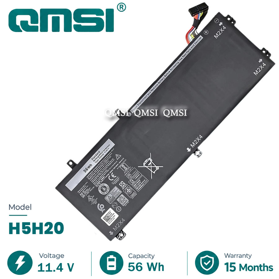 QMSI 11.4V 56Wh 4649mAh Модель H5H20 62MJV M7R96 05041C 5D91C Аккумулятор для Dell XPS 15 9560/70 or Precision 5520/30 Ноутбук серии