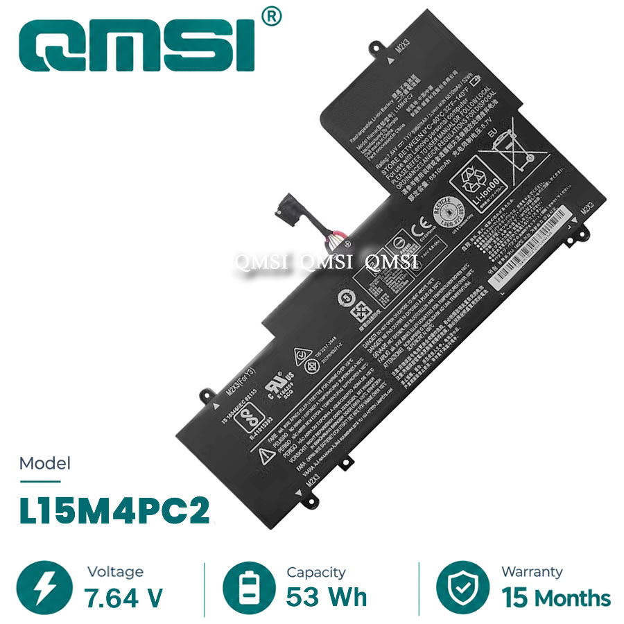 QMSI 7.64V 52Wh 6810mAh Model L15L4PC2 L15M4PC2 battery Suitable For  Lenovo Yoga 710 710-14 IKB 5B10K90778  laptop battery