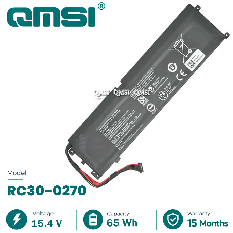 QMSI 15.4V 65W 4221mAh Модель RC30-0270 Аккумулятор для Razer Blade 15R Z09-0300615 стандартное издание