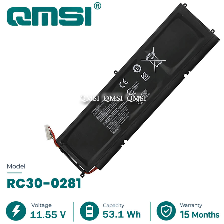 QMSI 11.55V 53.1Wh 4602mAh Модель RC30-0281 Аккумулятор для RAZER Blade Stealth 13.3" 2018 2019 or 13" 2020 RZ09-0281 RZ09-0310 RZ09-0327 Ноутбук
