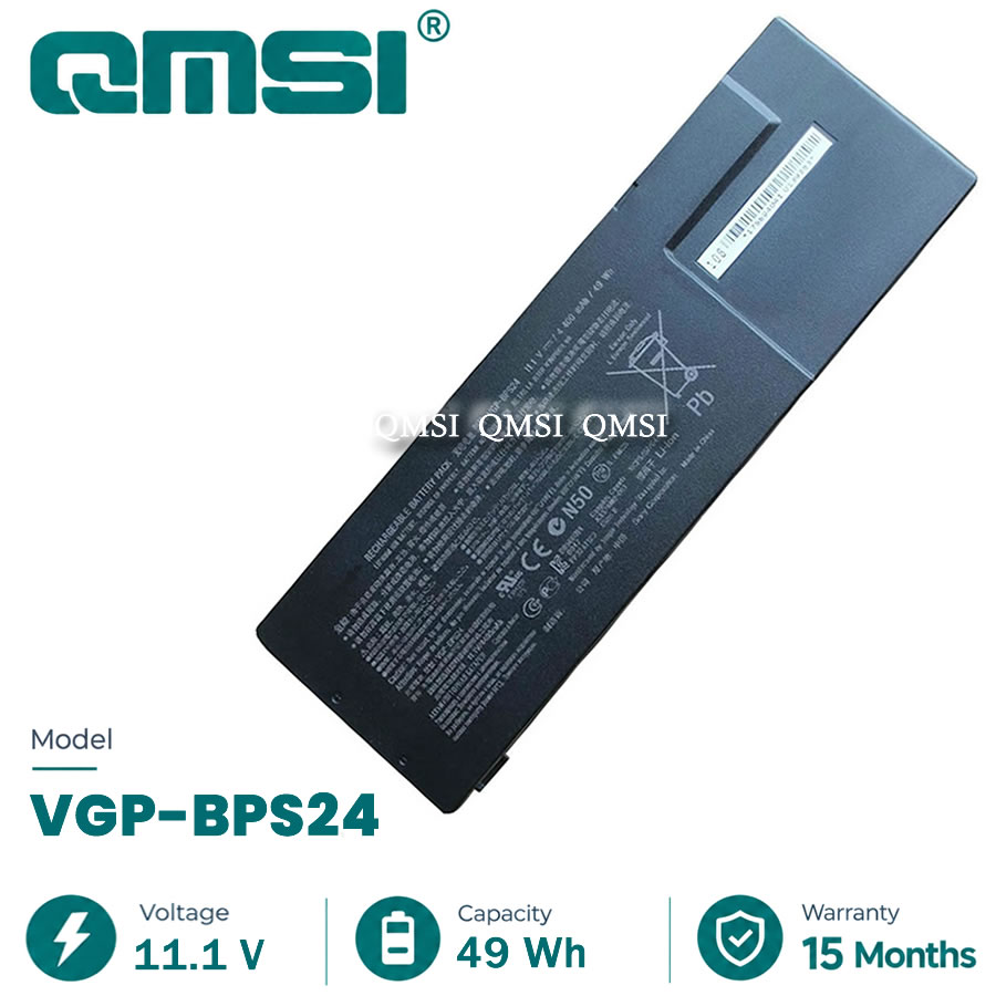 QMSI 11.1V 49Wh 4400mAh Модель VGP-BPS24 BPS24 Аккумулятор для SONY VAIO VPCSA/B/C/D SVS13113FW VPC-SA25EC VPC-SB38FJ Ноутбук