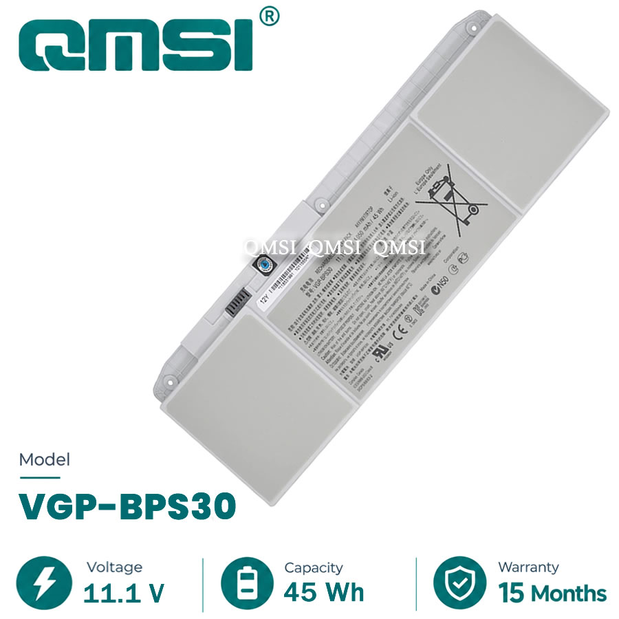 QMSI 11.1V 45wh 4050mAh Модель VGP-BPS30 Аккумулятор для Sony SVT-11 SVT-13 T11 T13 SVT-1111M1E / S VT13117ECS Ноутбук