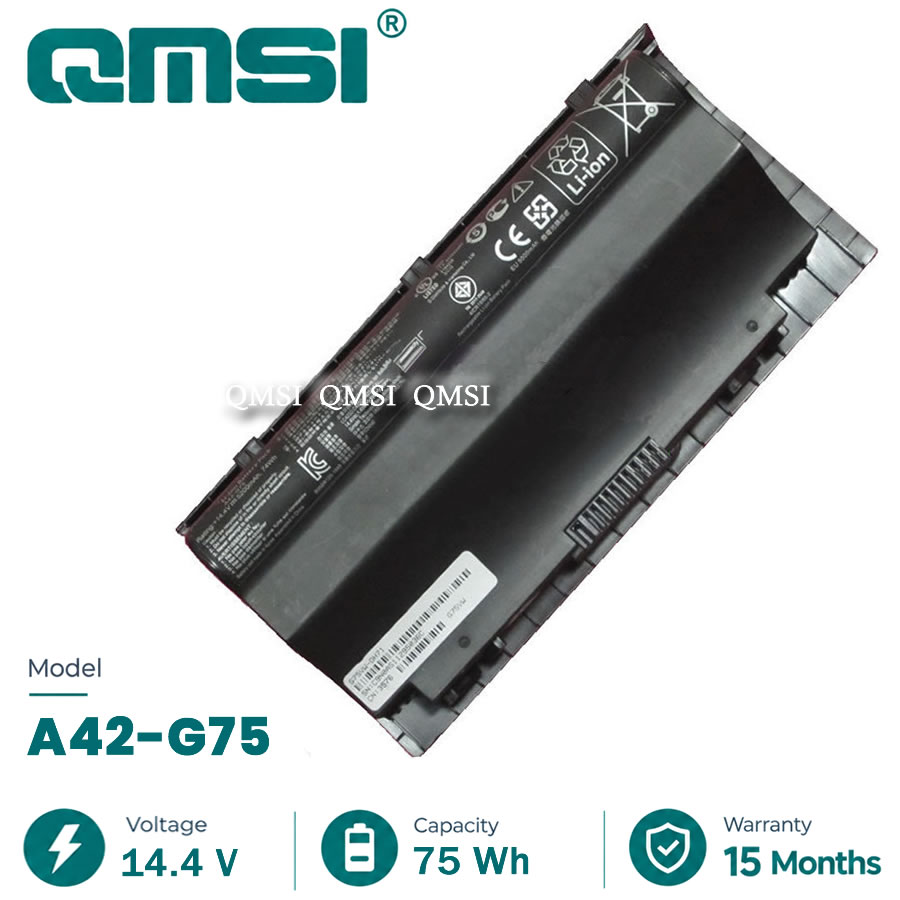 QMSI 14.4V 75WH 5200MAH Модель A42-G75 Аккумулятор для ASUS G75 G75V G75VW G75VX G75VM G75V 3D G75VM G75VW G75VX Ноутбук