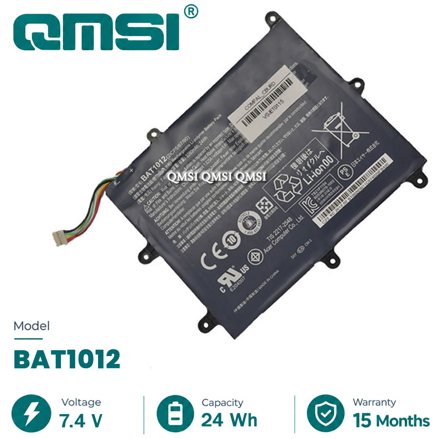 QMSI 7.4V 24Wh 3280mAh Модель BAT-1012 Аккумулятор для Acer Iconia TAB 8: A200 A520 BAT1012 Серия 2ICP5 / 67/90 BT.00203.011 Планшетный компьютер